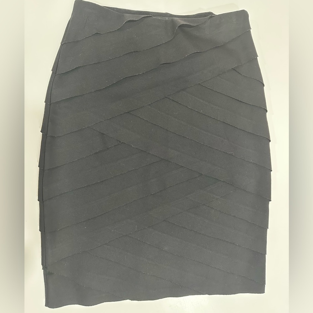 White House Black Market Layered Black Pencil Skirt